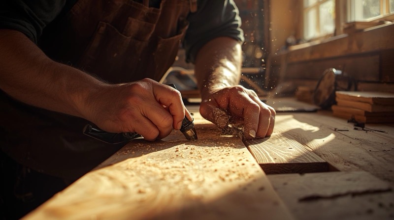 Carpentry professional at work