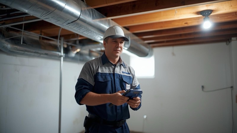 HVAC professional at work