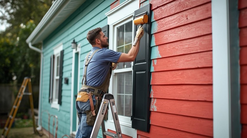Painting professional at work
