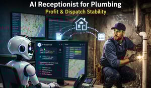 AI receptionist for plumbers managing inbound calls, qualifying emergency requests, and supporting dispatch scheduling to improve conversion, response speed, and profit stability.