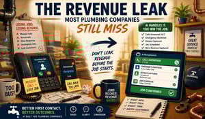 AI receptionist for plumbers handling missed calls and booking emergency plumbing jobs, improving lead conversion, customer response time, and dispatch efficiency for plumbing businesses
