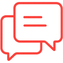 An icon of speech bubbles